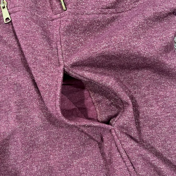 Jockey Burgundy with gold sparkle Half-Zip Hoodie - Picture 4 of 4